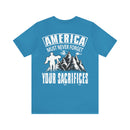 America Must Never Forget: Military Design T-Shirt Honoring Sacrifices