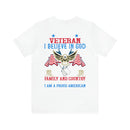 Patriotic Allegiance: Military Design T-Shirt - 'I Am a U.S. Veteran - Believer in God, Family, and Country - Proudly Saluting My Flag'