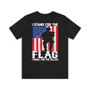 Patriotic Tribute: 'I Stand for the Flag, I Kneel for the Fallen' Military Design T-Shirt
