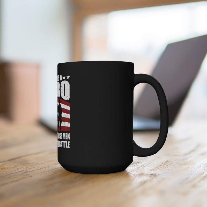 True Heroes of Battle: 15oz Military Design Black Mug - Honoring Those Courageous Soldiers
