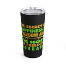 Freedom and Courage: 20oz Military Design Tumbler - Embrace the Secrets to Happiness!