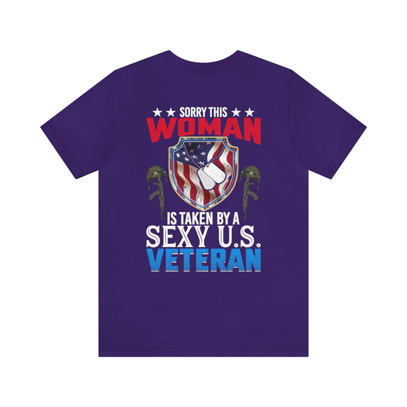 Taken by a Sexy US Veteran: Military Design T-Shirt Celebrating Love and Patriotism