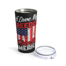 Freedom & America Love: 20oz Military Design Tumbler - Black Background Edition