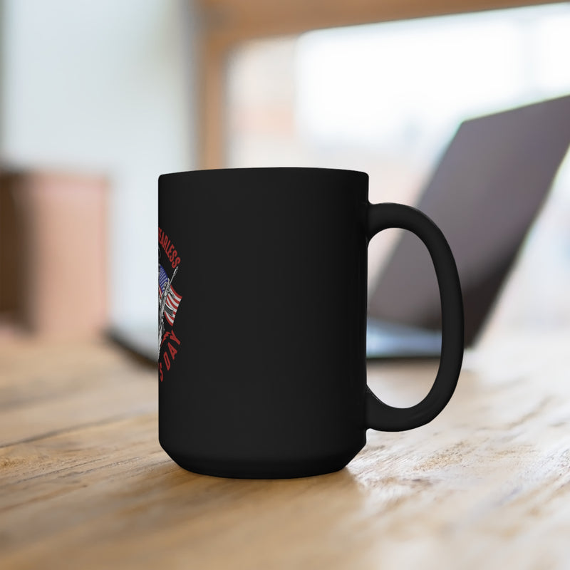 Strong and Fearless: 15oz Military Design Black Mug - Saluting Veterans on Their Special Day