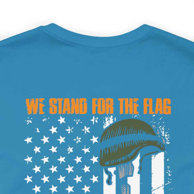 United in Resilience: Military T-Shirt with 'We Stand for the Flag' Design
