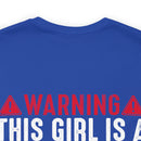 Fierce and Fiery: Military Design T-Shirt - 'Warning: This Girl is a Smoking Hot Veteran and Can Protect Herself!'