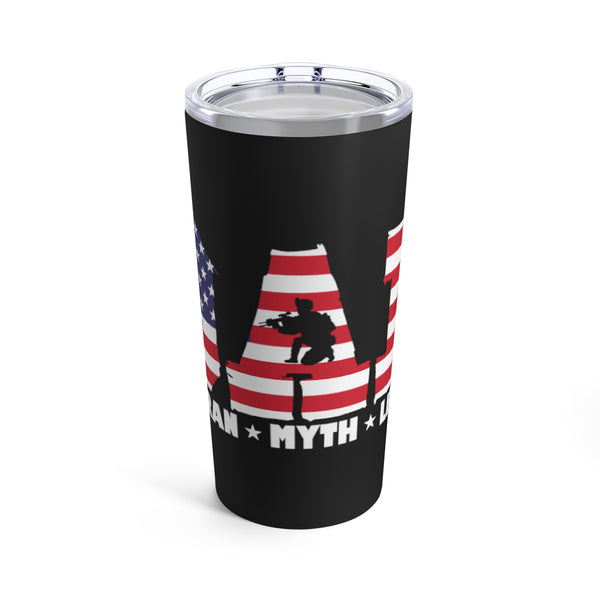 Dad, Veteran, Myth, Legend 20oz Military Design Tumbler - Black Background