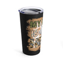 My Daddy, My Hero: 20oz Military Design Tumbler - Black Background Tribute