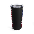 Veteran Wife: 20oz Military Design Tumbler - Black Background Tribute to My Hero
