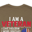 Veteran Pride Military Design T-Shirt with Bold Freedom and Service Statements