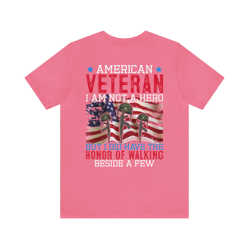 Honoring American Veterans: Walking Beside Heroes T-Shirt with Military Design - Celebrating the Honor