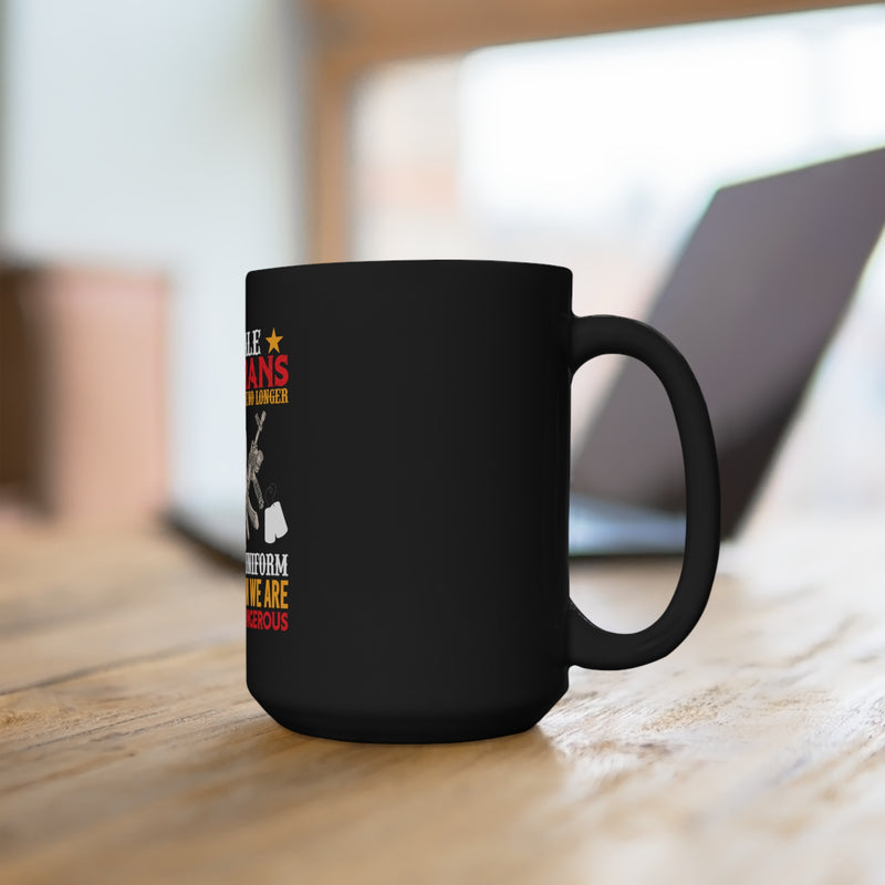 Unyielding Strength: 15oz Black Military Design Mug - 'Female Veterans: Unwavering, On or Off Uniform'