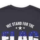 We Stand, We Kneel: Military Design T-Shirt Honoring Flag and Fallen Heroes