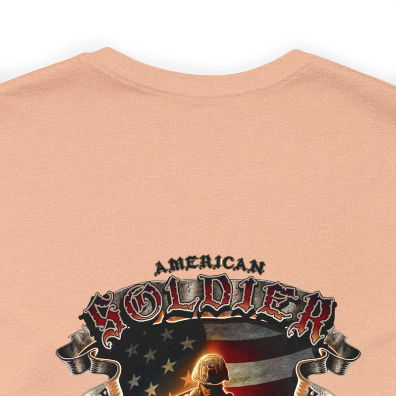 Defenders of Freedom: Military T-Shirt with 'American Soldier - Land Of The Free' Design