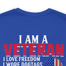 Veteran Pride Military Design T-Shirt with Bold Freedom and Service Statements