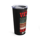 Wisdom and Valor: 20oz Black Military Design Tumbler - 'Assuming I Was Just an Old Man Was Your First Mistake - U.S. Veteran'