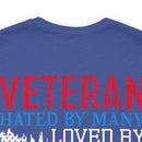 Veteran: Loved by Plenty, Hated by Many - Military Design T-Shirt with Heart, Fire, and Gratitude
