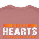 Brave Hearts Never Back Down: Military Design T-Shirt Honoring Veterans' Bravery