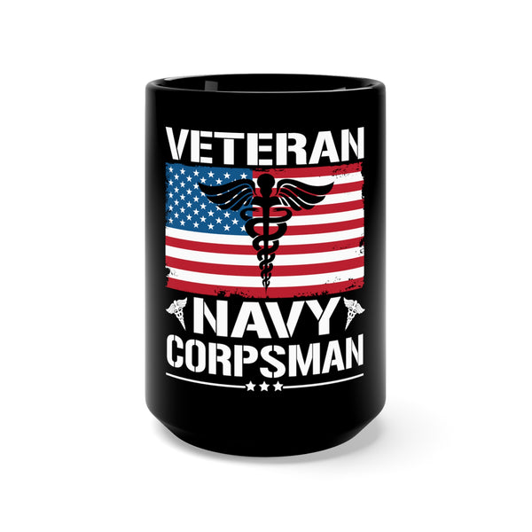 Veteran Navy Corpsman 15oz Military Design Black Mug - Honoring Heroes of Healing and Valor!