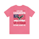 Fearless and Proud: Military T-Shirt - 'I Am a Dad, Grandpa, and a Veteran - Nothing Scares Me