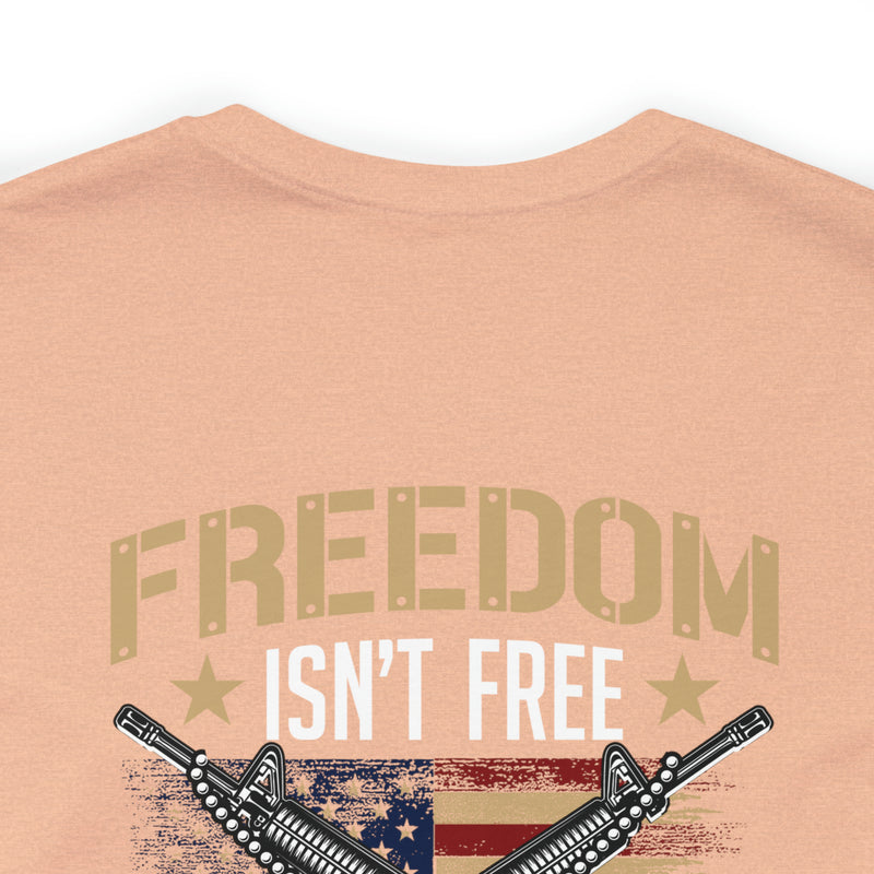 Patriotic Pride: United States Veteran Military Design T-Shirt - 'Freedom Isn't Free, I Paid for It with My Blood, Sweat, and Tears