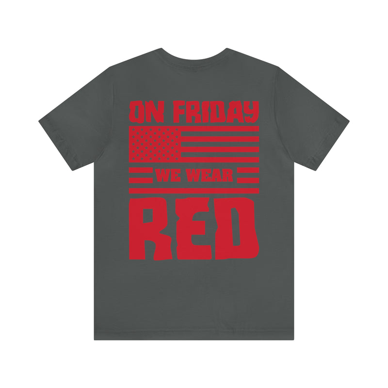 Red Friday Warrior: Military Design T-Shirt - On Friday We Wear Red