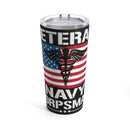 Veteran Navy Corpsman: 20oz Military Design Tumbler - Black Background Edition