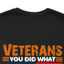 Veterans: Defenders of Freedom Military Design T-Shirt - Thank You for Your Unparalleled Service!