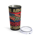 Proud Veteran of the US Army 20oz Military Design Tumbler - Black Background