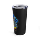 Sailing with Pride: 20oz Black Tumbler with Military Design - 'Double Flag Eagle U.S. NAVY