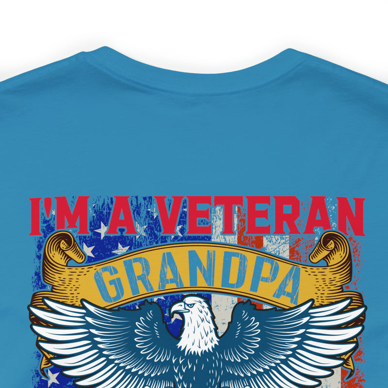 Proud Veteran Grandpa: Military Design T-Shirt - Defender of Strangers, Guardian of Grandkids