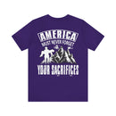 America Must Never Forget: Military Design T-Shirt Honoring Sacrifices