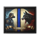 Bound by Honor: A Thin Line Against Evil Framed Canvas