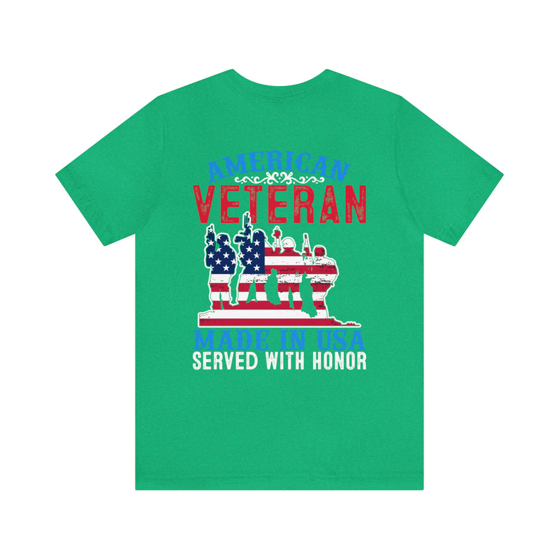 USA-Made Valor: Military Design T-Shirt - American Veteran, Serving with Honor