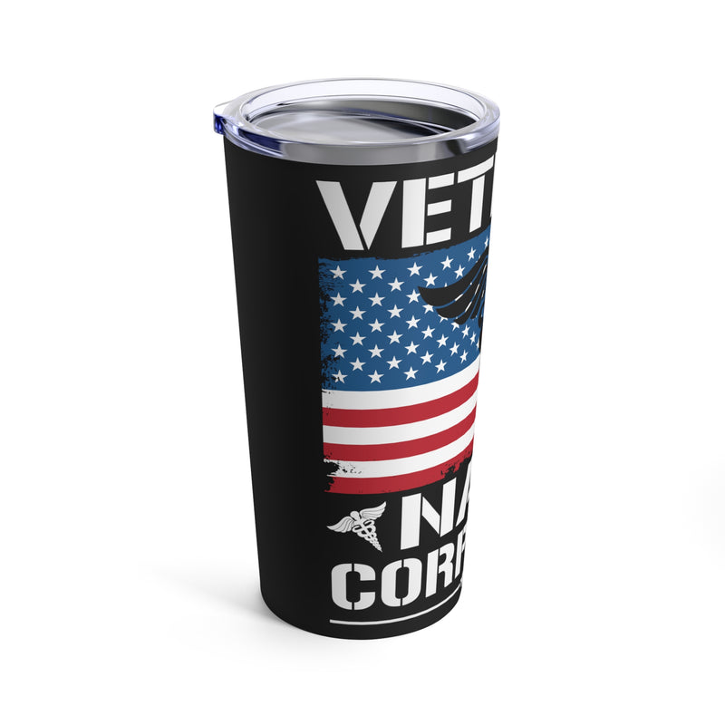 Veteran Navy Corpsman: 20oz Military Design Tumbler - Black Background Edition