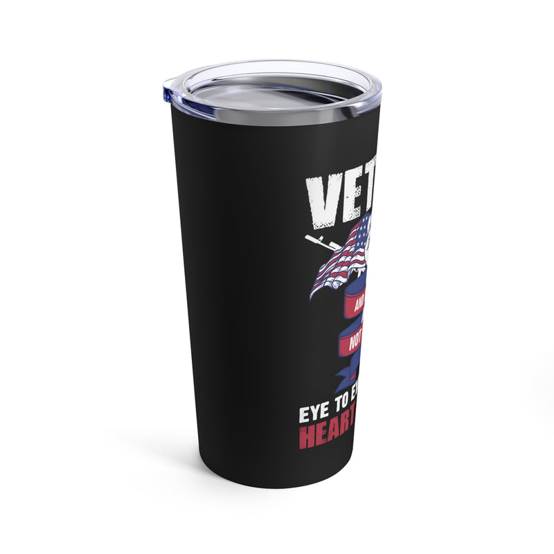 Veteran and Daughter: Heart-to-Heart Connection 20oz Military Design Tumbler - Black Background