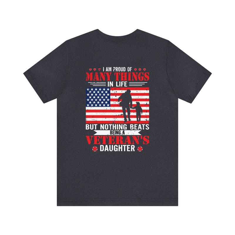 Proud Daughter of a Veteran: Military Design T-Shirt Celebrating Family Legacy