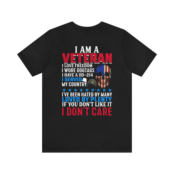 Veteran Pride Military Design T-Shirt with Bold Freedom and Service Statements