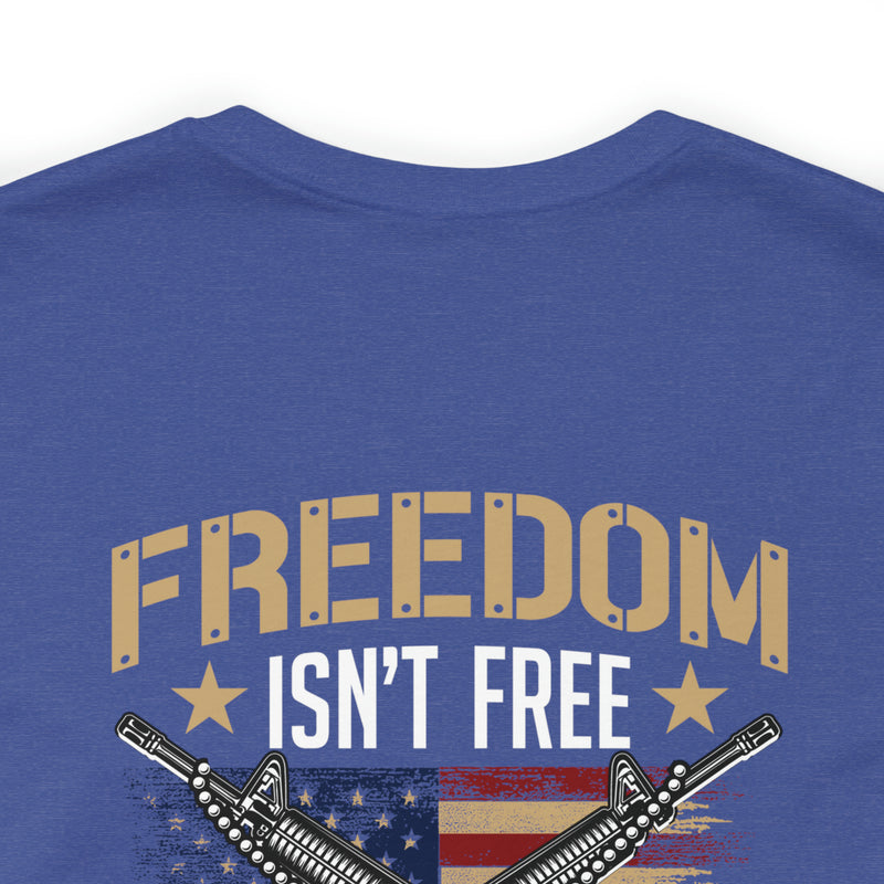 Patriotic Pride: United States Veteran Military Design T-Shirt - 'Freedom Isn't Free, I Paid for It with My Blood, Sweat, and Tears