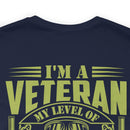 Sarcastic Veteran T-Shirt: My Level of Sarcasm Depends on Your Level of Stupidity