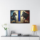 Bound by Honor: A Thin Line Against Evil Framed Canvas