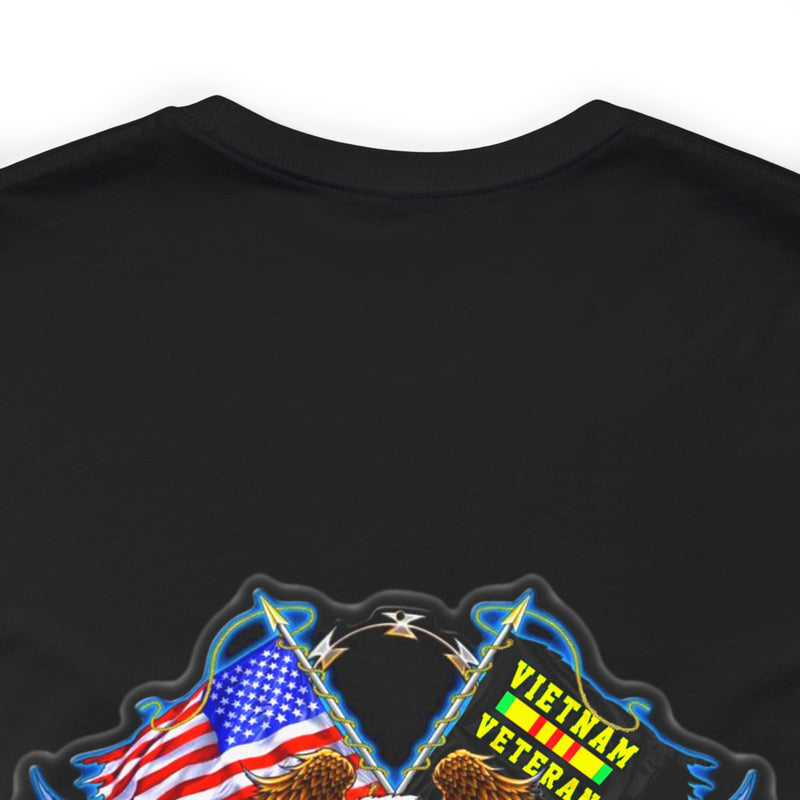 Honoring the Legacy: Military T-Shirt with 'Vietnam Veteran Double Flag' Design