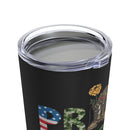 Proud Veteran: 20oz Military Design Tumbler in Bold Black