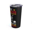 Unleashing Strength: 20oz Black Military Design Tumbler - 'Female Veterans: Our Uniform May Be Retired, but We're Still Dangerous'