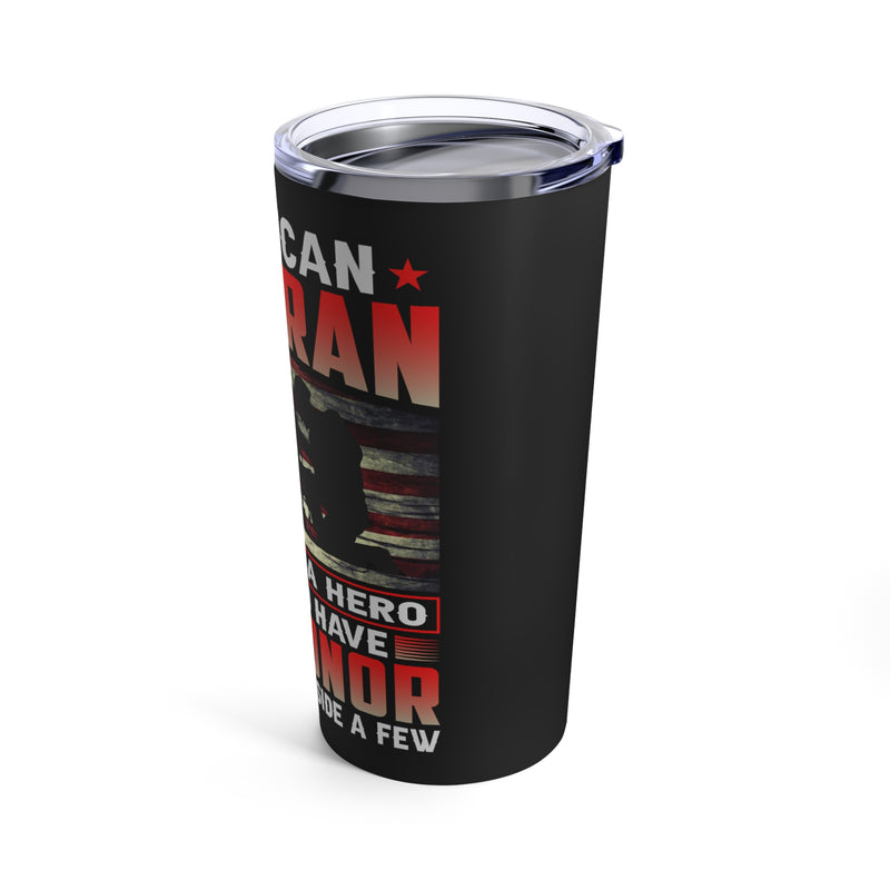 Honorable Journey: 20oz Military Design Tumbler - American Veteran - Walking Beside Heroes with Gratitude and Respect!