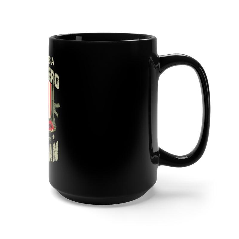 Superhero Grandpa: 15oz Military Design Black Mug for Proud Veterans