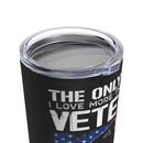 The Love of a Veteran, the Joy of a Grandpa 20oz Military Design Tumbler - Black Background
