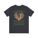 God's Badass: My Veteran Husband - Military Design T-Shirt Celebrating Strength and Support