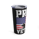 Proud Veteran 20oz Military Design Tumbler - Black Background