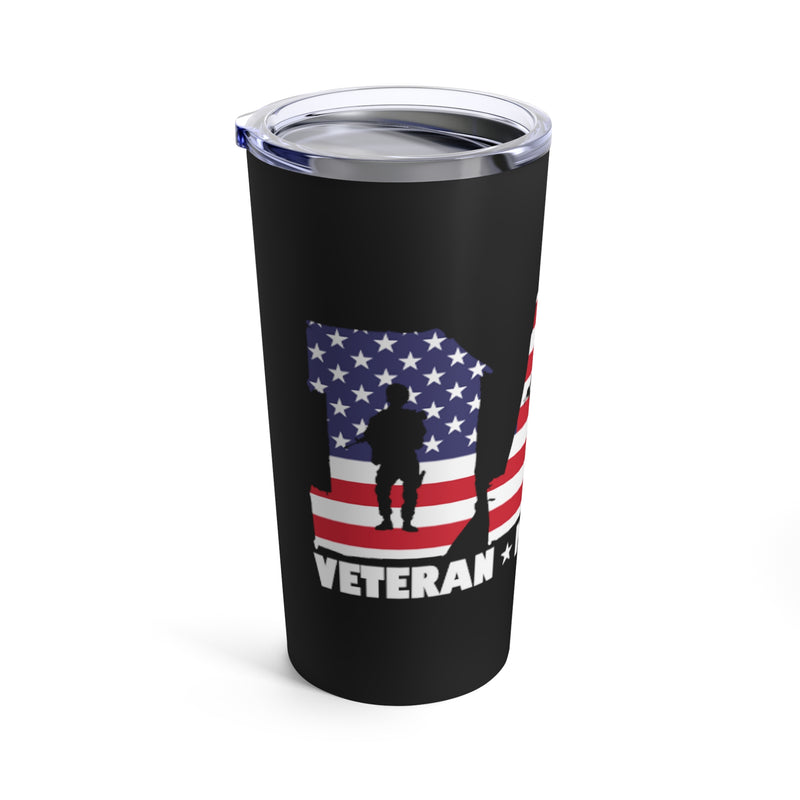 Dad, Veteran, Myth, Legend 20oz Military Design Tumbler - Black Background